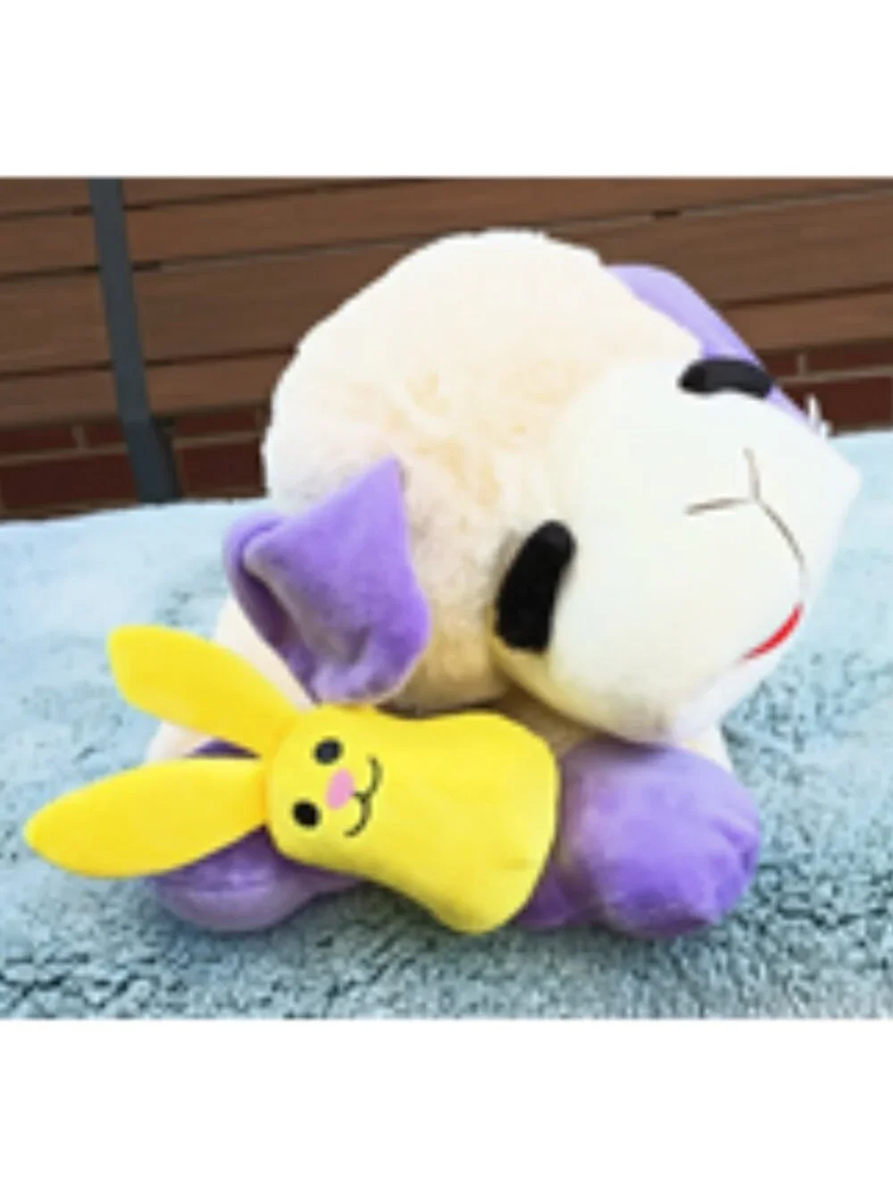 NWT ~ Multipet's Giant Spring Plush Lamb Chop Dog Toy w/ Yellow Peep Bunny
